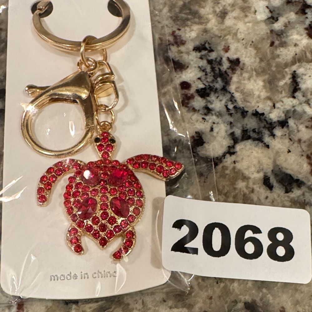 2068 Rhinestone, Turtle Key Ring & Bag Charm‎